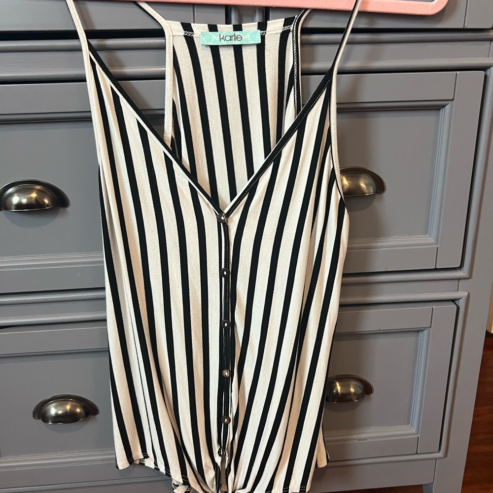 Karlie Cream and Black Striped Camisole